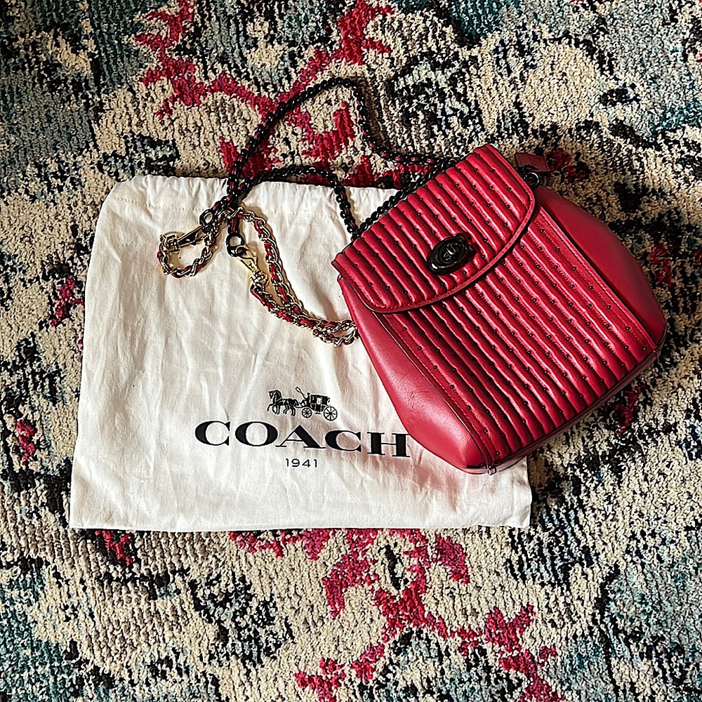 Coach- Red Leather mini multi-way bag.